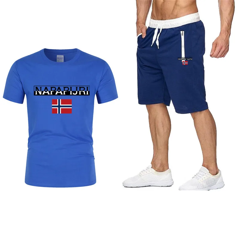 

Spring And Summer New Men's Short-Sleeved + Trousers Two-Piece Suit Breathable And Quick-Drying Fashion Printing