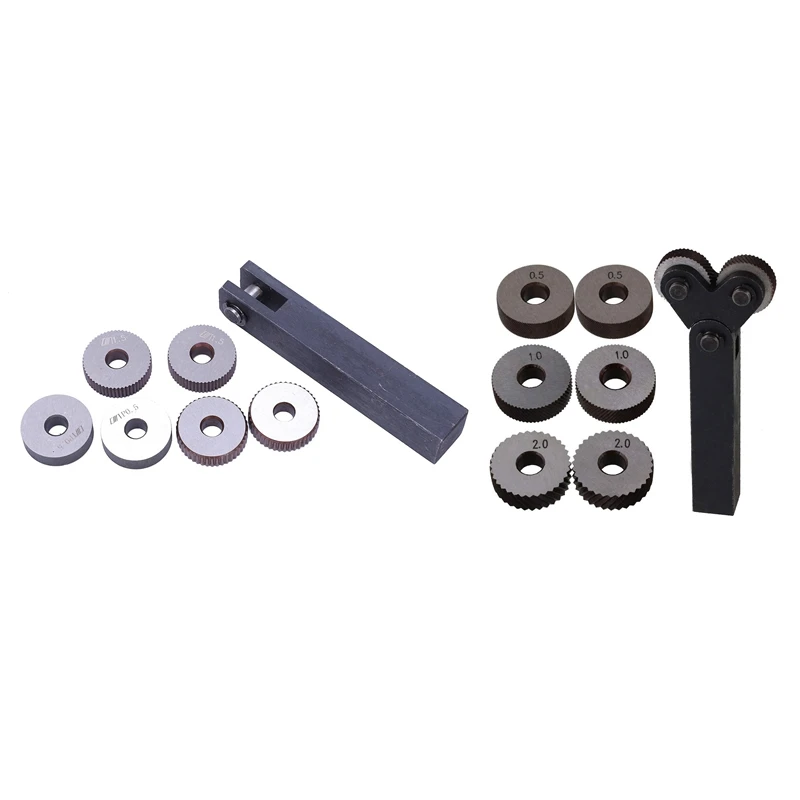 

Promotion! 7x Single Wheel Straight Linear Knurling Tool Set 0 5mm 1.5mm 2mm Pitch & 7x Dual Wheels 0.5mm 1mm 2mm Pitch with 1.5