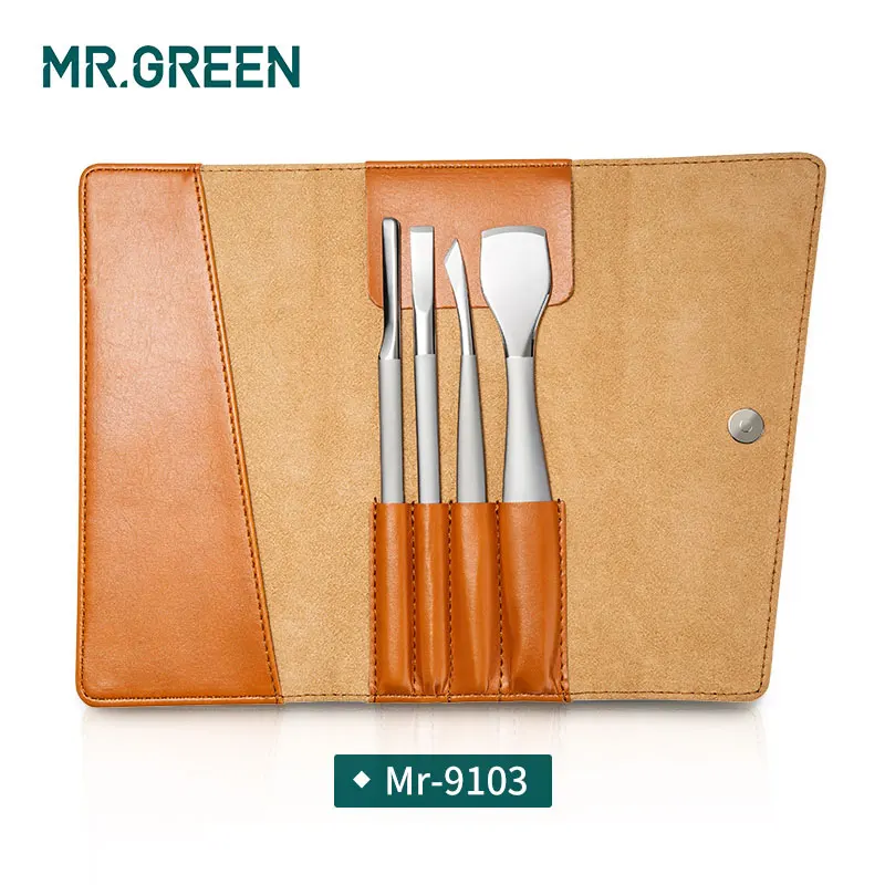 MR. GREEN педикюрный набор машинка для стрижки ногтей подарочный набор из нержавеющей стали профессиональные кусачки для маникюра с кожей набор для маникюра с чехлом набор для ногтей - Цвет: Mr-9103