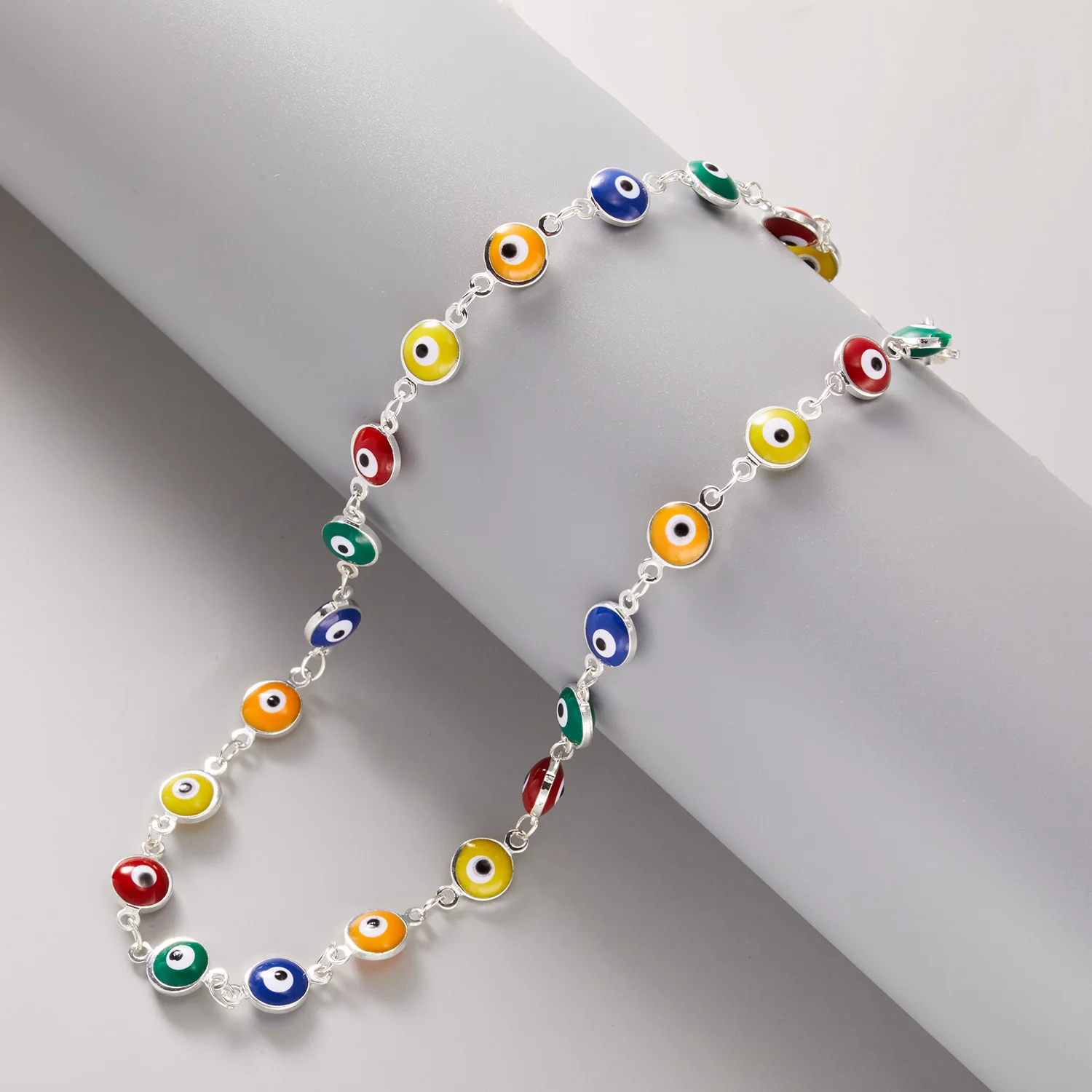 

Fashion Turkish Evil Eyes Necklaces For Women Bohemian Devil Gold Silver Color Beads Choker Lucky Simple Clavicle Chain Jewelry