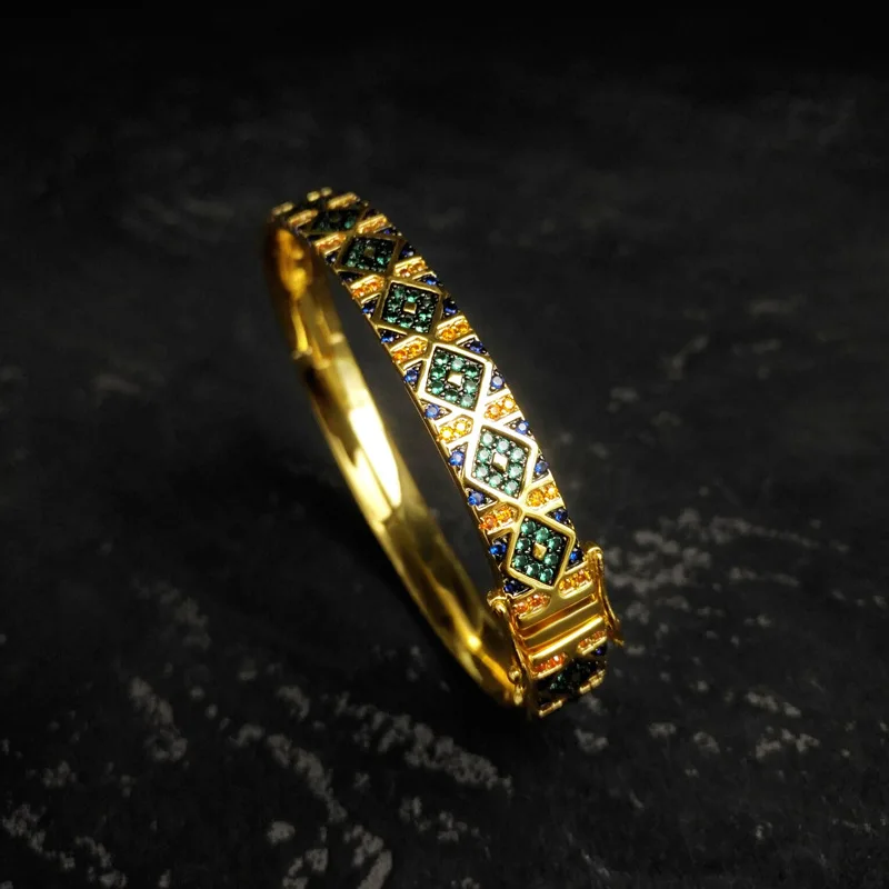 

925 sterling silver new colorful tribal bracelet For women fashion personality bohemian style bracelet French classic jewelry