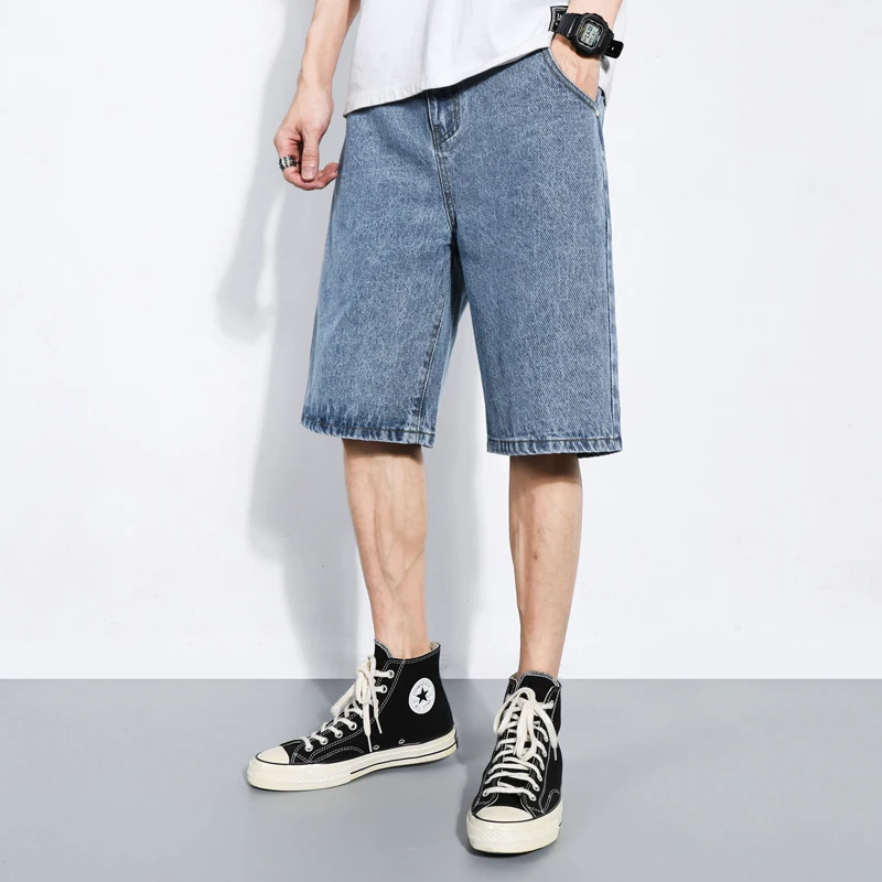 

2021 Casual beach Stretch Men's Shorts male denim tourism baggy Short Jeans for men Slim Jean man
