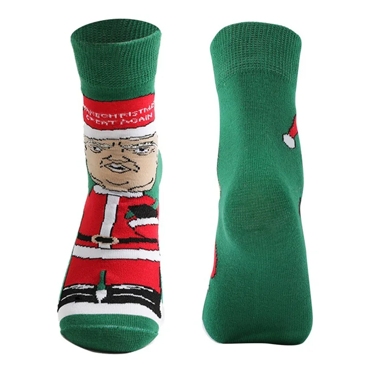 1 пара забавные носки с принтом Дональда Трампа для детей и взрослых | Женская