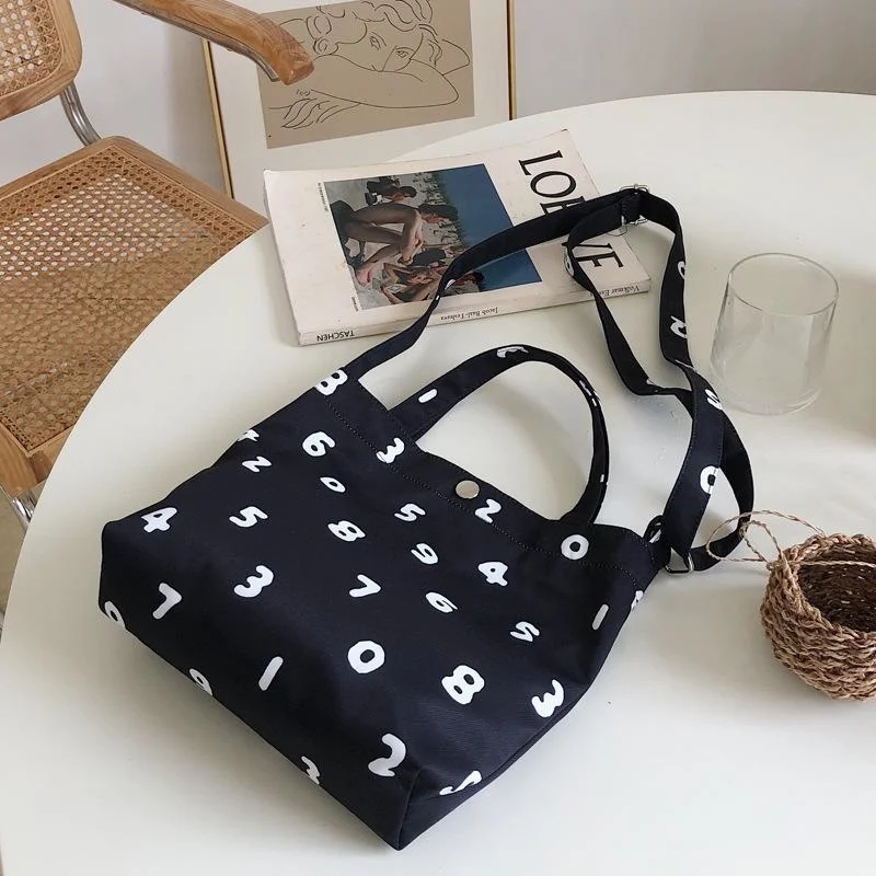 

Корейские повседневные сумки через плечо с цифрами для женщин, японская женская сумка через плечо с надписью на выходные, женские сумки-тоу...