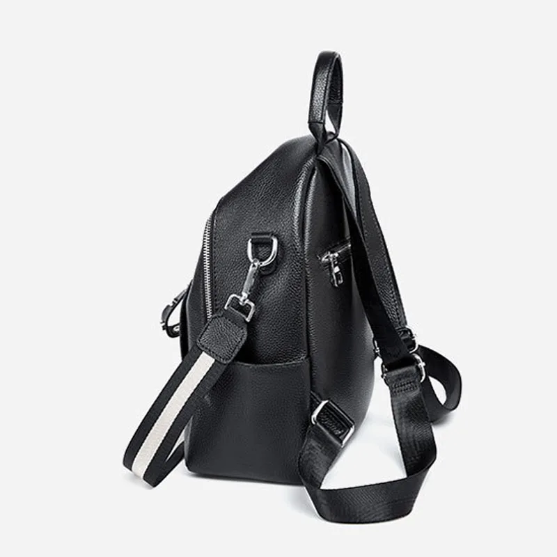 

New Women Genuine Leather Backpack Fashion Casual Women Bag Real Cowhide Leather Luxury Designer Famous Brand Female Bag