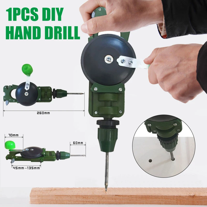 Teaching Supplies Powerful Manual Drill DIY Woodworking Hand Drill DIY Tools Wood Spiral Hand Drill Construction Accessories
