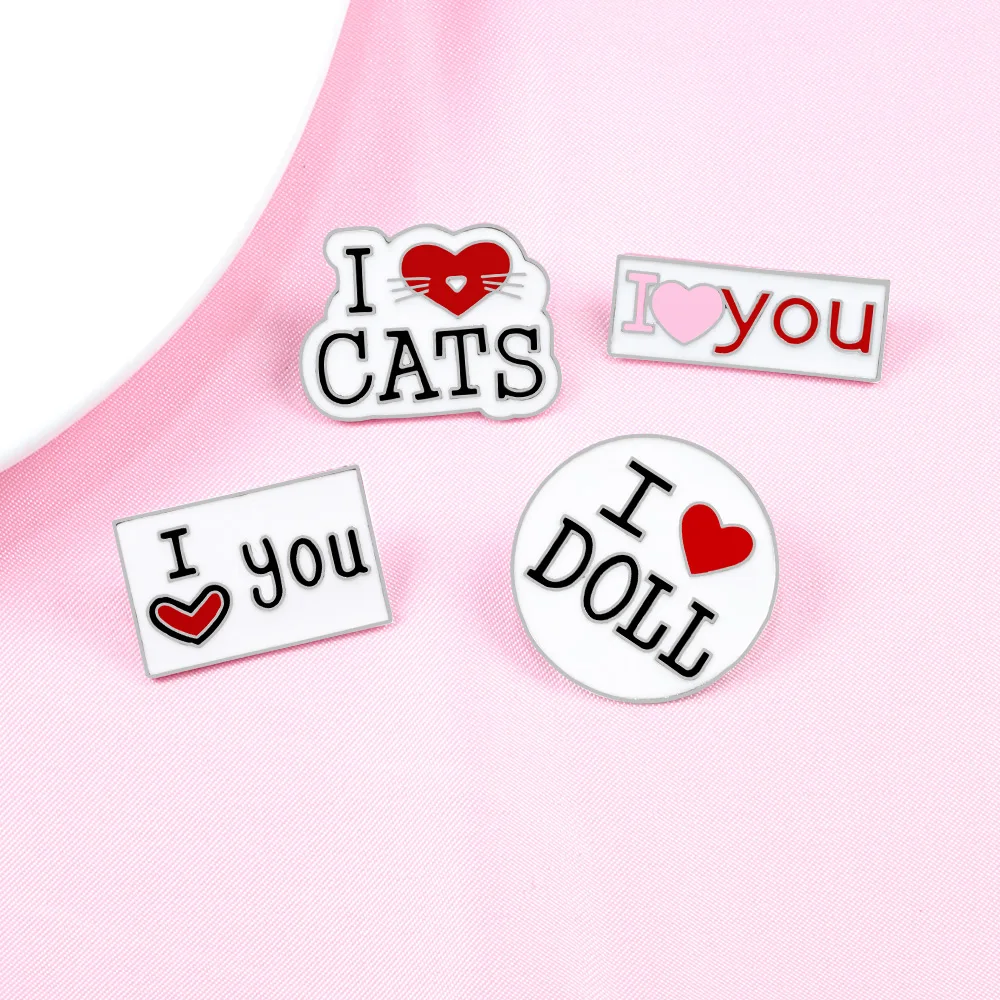 Мультфильм буквенный лозунг эмаль на булавке милый прекрасный знак с надписью I