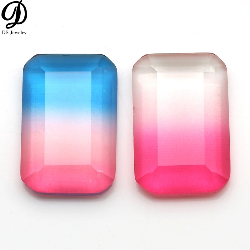 Китай драгоценные камни изумрудная огранка плоский задний турмалин стеклянный