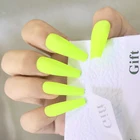 Накладные ногти, удлиненные, розовые, фиолетовые, матовые, с клеем, 24 шт.компл.