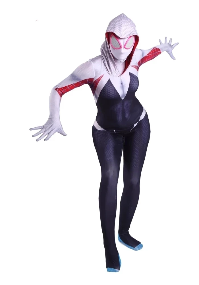 Adults Kids Gwen Stacy Cosplay Costume Superhero Zentai Suit Female Girls Woman Halloween Full Bodysuit |