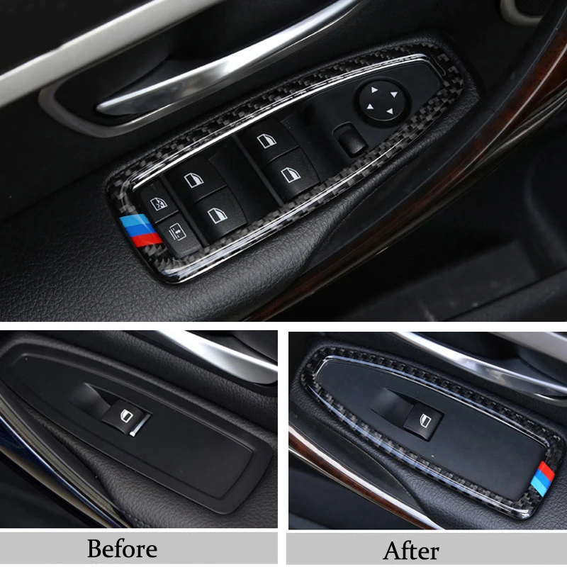 Для BMW F20 F21 F30 F34 стеклоподъемник из углеродного волокна рамка декоративная