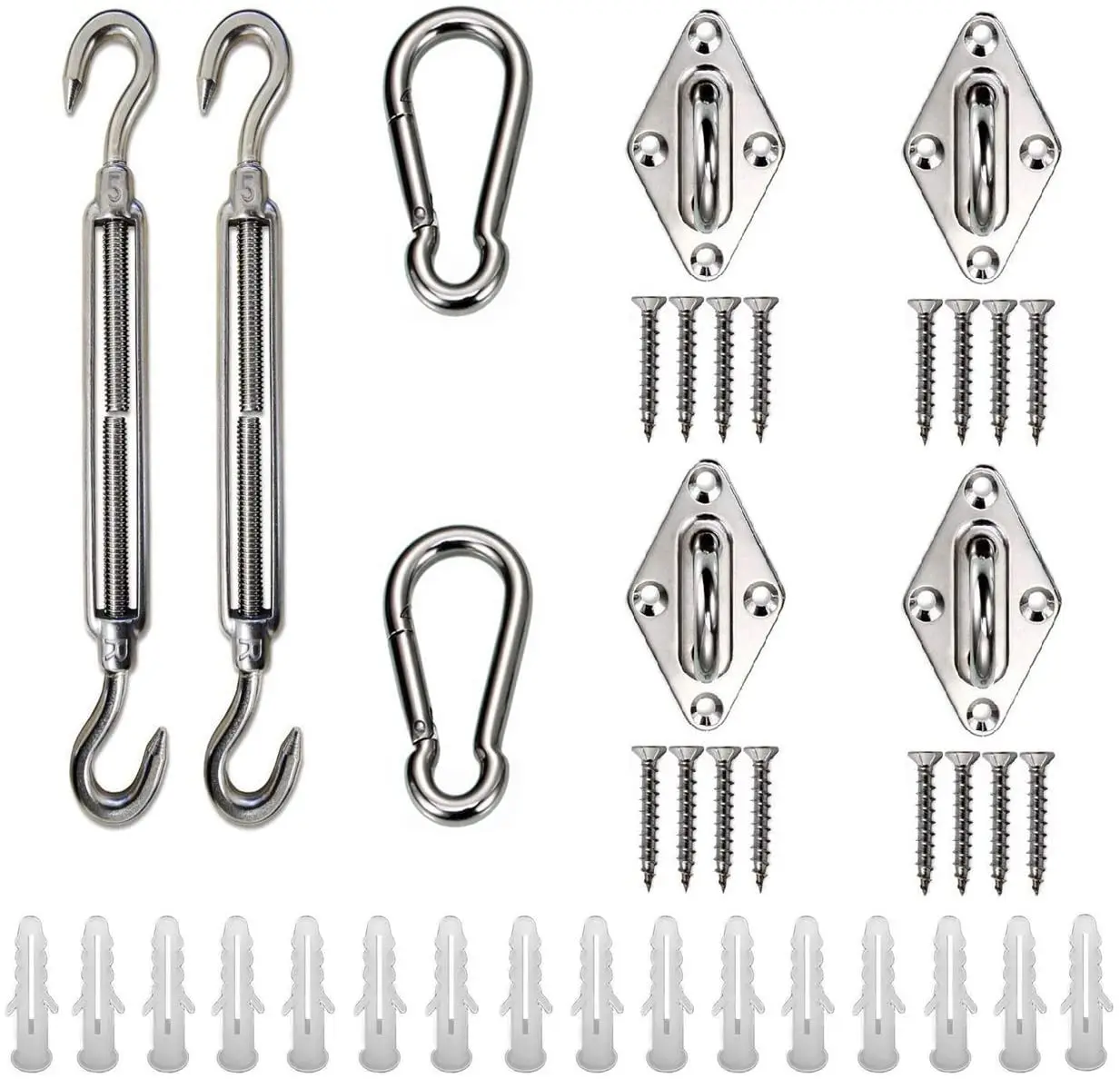 Треугольный солнцезащитный козырек из нержавеющей стали 316 комплект