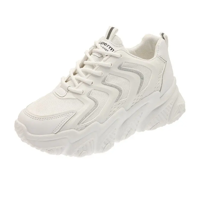 

2021 Spring Summer New Women Sneakers Girl Hollow Out Casual Sport Running Height Increasing Shoes Breathable Air Mesh Trainers