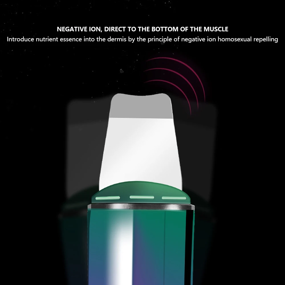 Перезаряжаемый ультразвуковой ионный скраб для кожи лица Очиститель очищающий