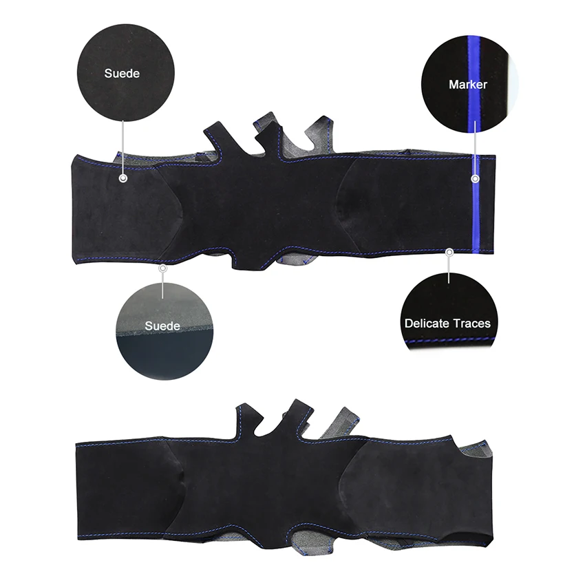 

Hand-stitched Blue Marker Black Suede Car Steering Wheel Cover for Volkswagen Golf 6 GTI MK6 VW Polo GTI Scirocco R Passat