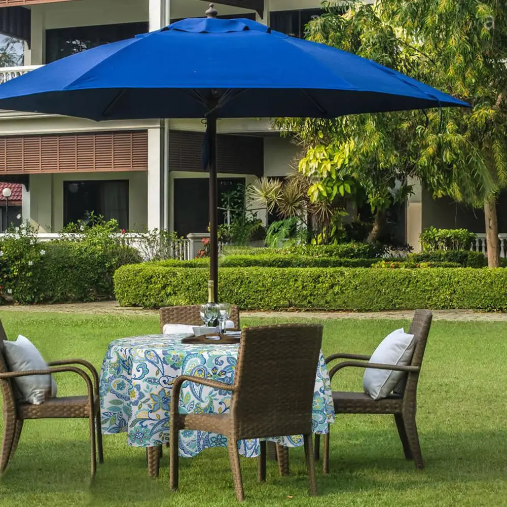 Eforcurtain Country Paisley Printed Outdoor Patio Tablecloths Waterproof Machine Washable Fabric Tablecloth with Zipper on - Столовые скатерти Eforcurtain с принтом пейсли для открытых патио, водонепроницаемые, стиральные, с молнией.