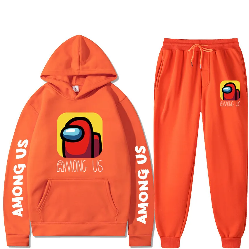 

Among Us Adult Sweatshirts Two Piece Set Tracksuit Long Sleeve Hoodies+Jogger Pant Street Style Streetwear Set