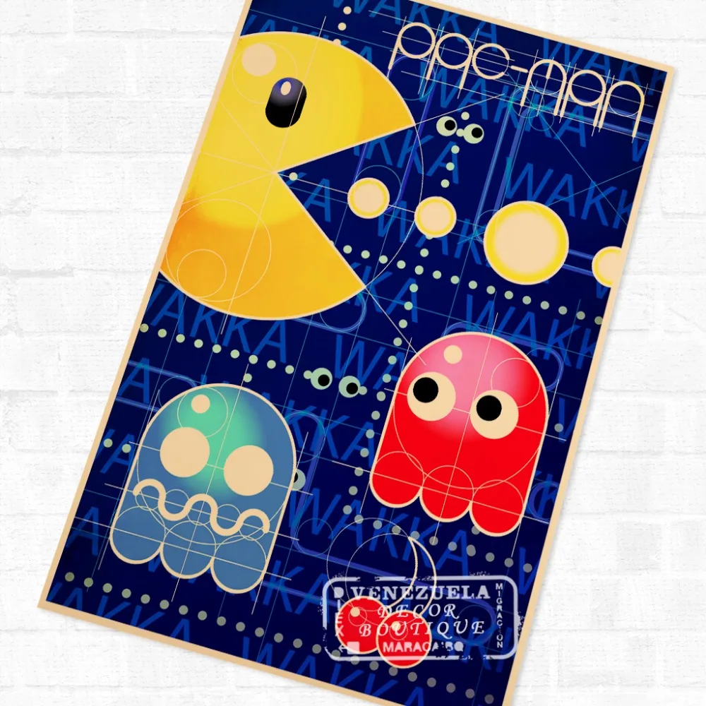 Винтажные видеоигры Pacman Friends пропагандистский постер ретро Картина на холсте