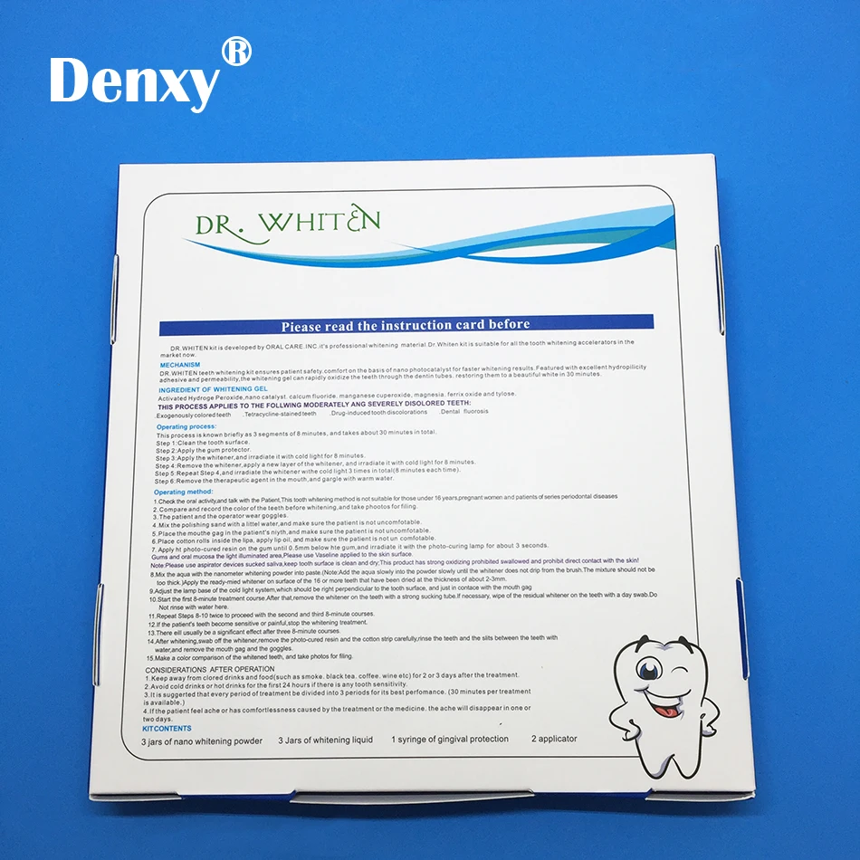 Denxy 2 boxes Dr Whiten Teeth Whitening Kit only 30 minutes Tooth Oral Hygiene Gel Kits tooth whitening accelerators | Красота и