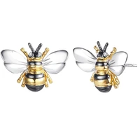 creative yellow honey bee shape stud earrings cute cartoon animal earrings women simple girl birthday gift trendy jewelry