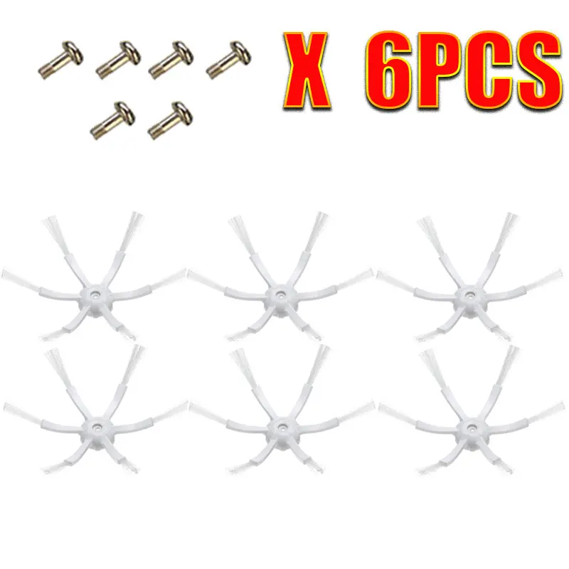 6pcs XIAOMI новое поколение 6 рук боковая щетка для Xiaomi Roborock S50 S51 S55 Запчасти для робота-пылесоса аксессуары - Цвет: 6pcs