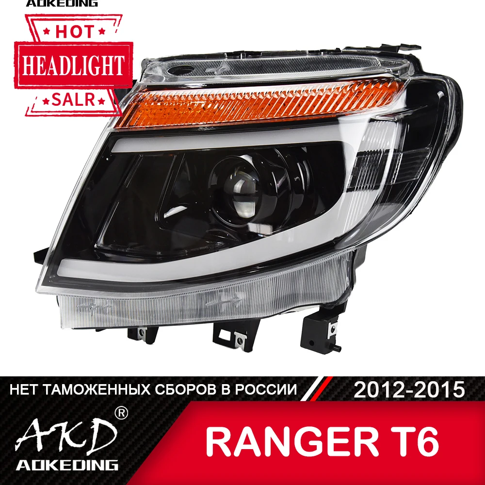 

For Car Ford Ranger T6 Head Lamp 2012-2015 Car Accessory Fog Light Day Running Light DRL H7 LED Bi Xenon Bulb Everest Headlights