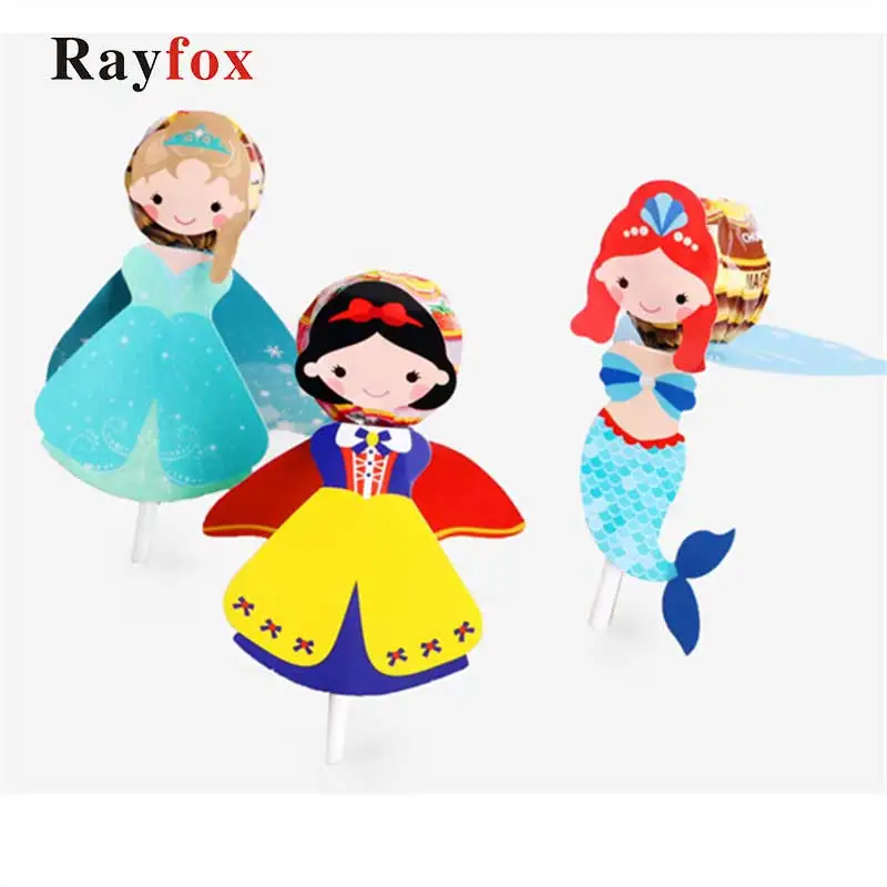 30 шт. Принцесса Белоснежка Русалочка Мультфильм конфеты леденец DIY открытка с