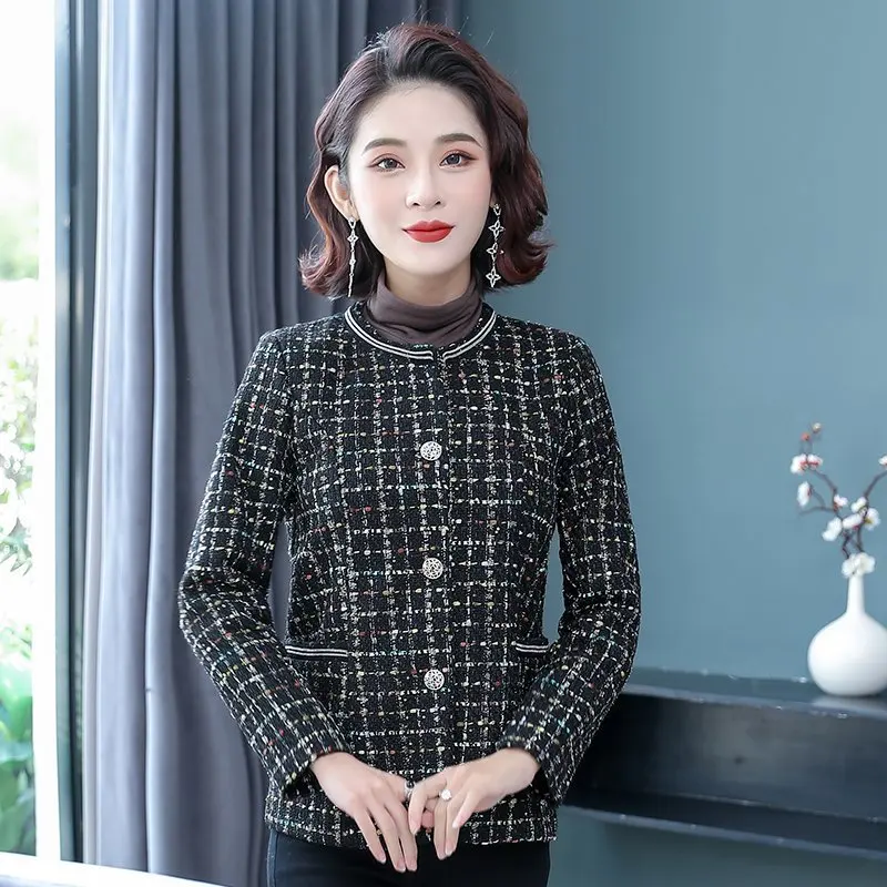 

spring /Autumn Winter Tweed Coat 2020 Fashion winter women's jacket long sleeve Business ladies one piece jacket coat