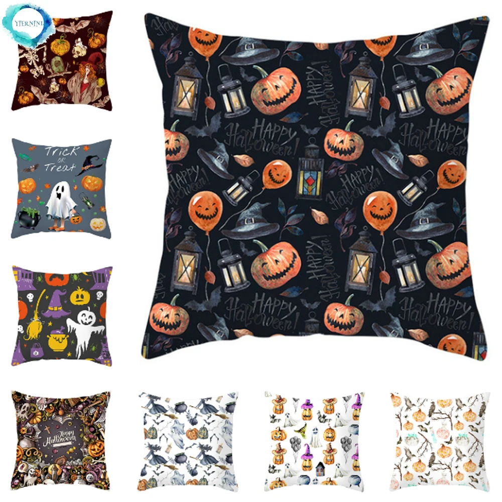 

Декоративная Наволочка на подушку в стиле Хэллоуина с узором ужасов наволочка из полиэстера, наволочка для дивана, домашнего декора