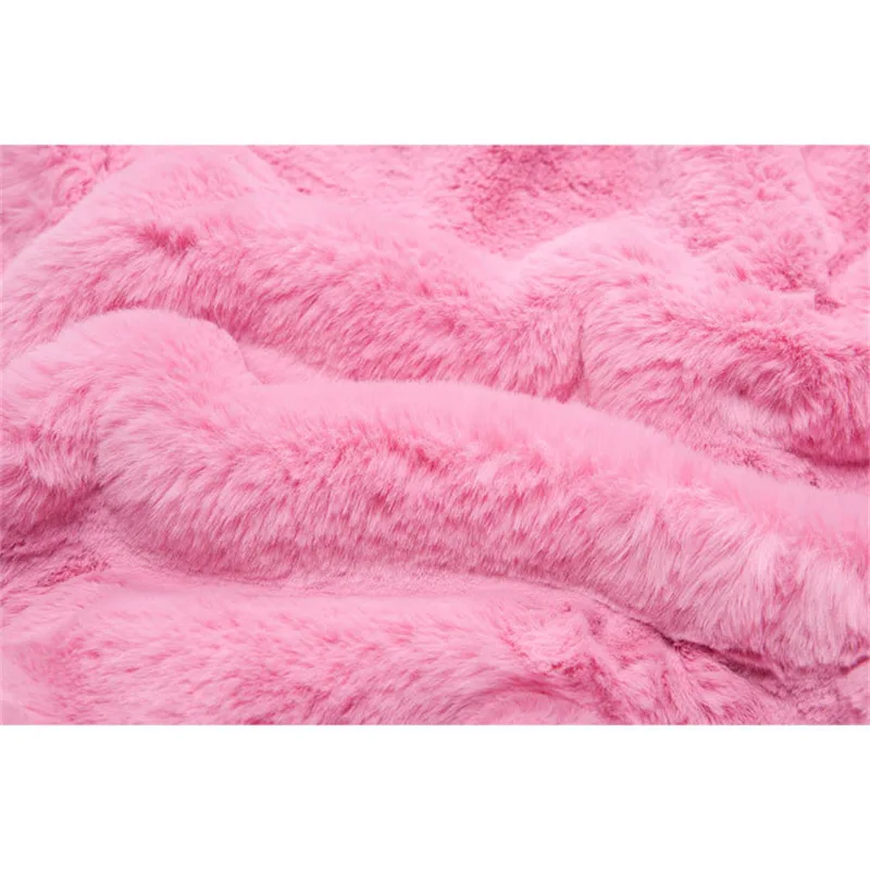 Розовая Зимняя парка из искусственного меха Мужское пальто с капюшоном тонкая