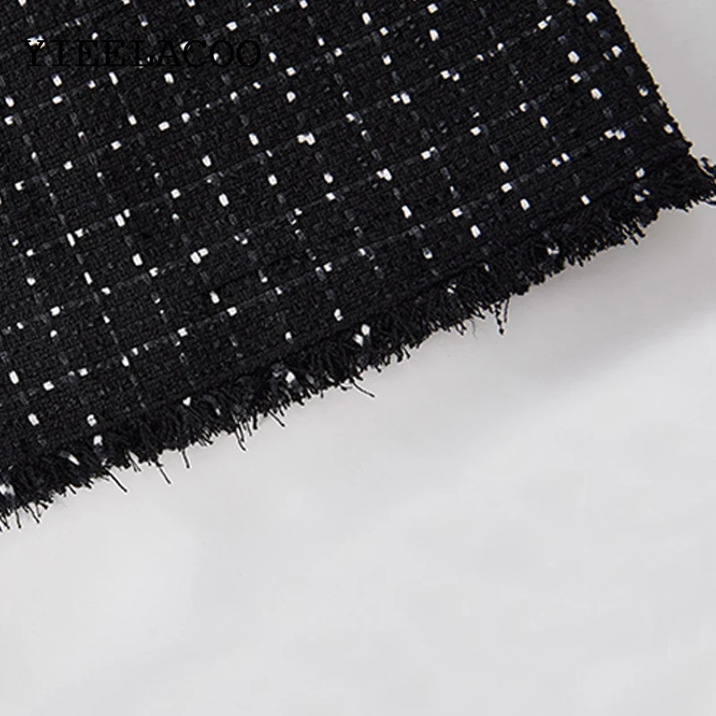 Женское твидовое Деловое платье элегантное приталенное черного цвета для офиса