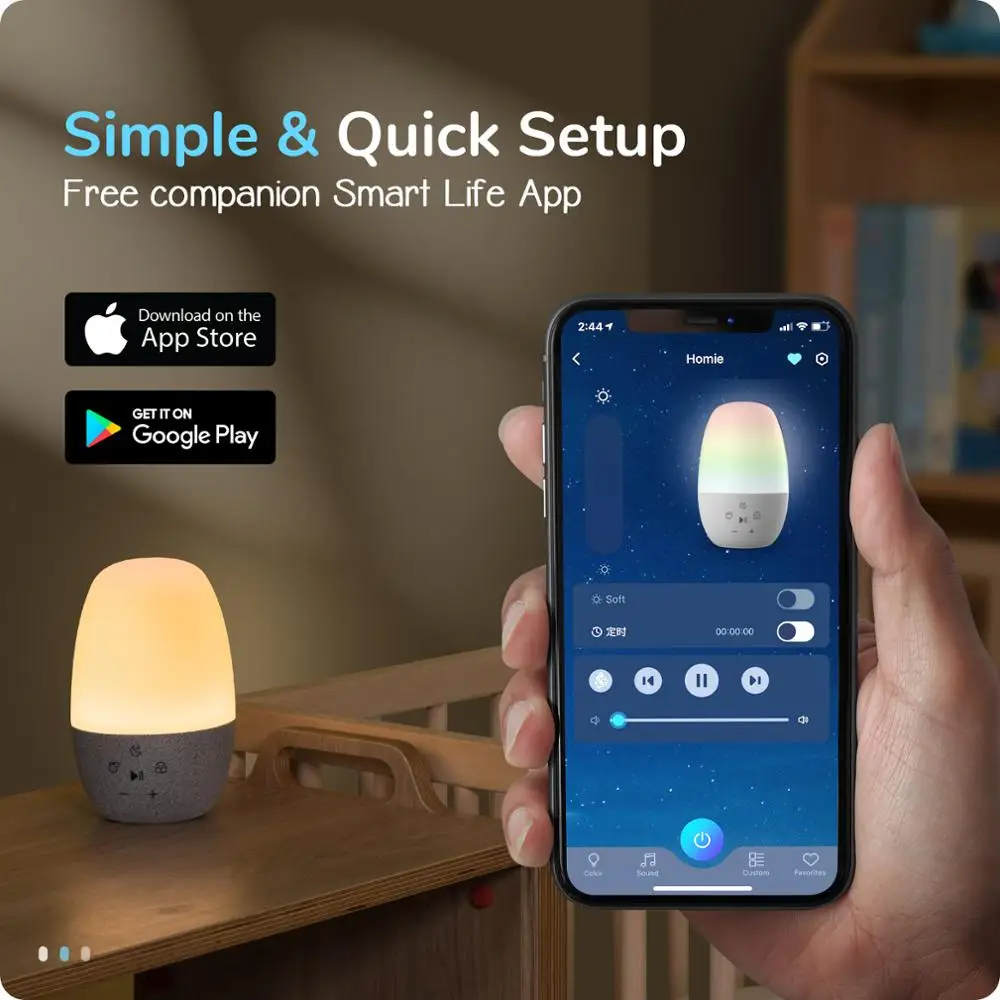 Умная звуковая машинка HeimVision N600S LED Wi-Fi работает с Alexa | Безопасность и защита