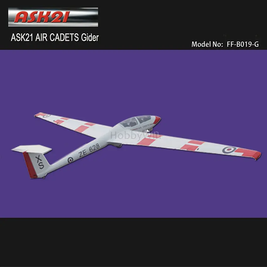 Стеллажный планер ASK-21 Air для курсантов 2600 мм ARF RC Стекловолоконный фюзеляж и