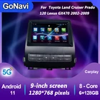 Автомагнитола GoNavi для Toyota Land Cruiser Prado 120, Lexus GX470, Android 11, аудио, центральный мультимедийный Dvd-плеер, GPS, 2002-2009