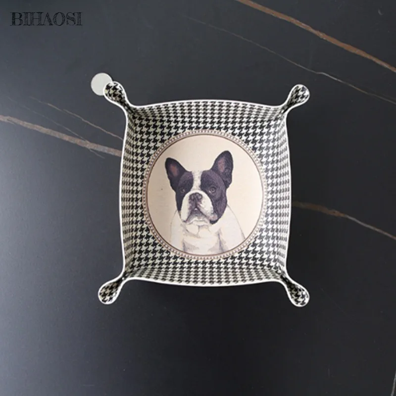 Настольный лоток для хранения искусственной кожи украшения дома кости ключей