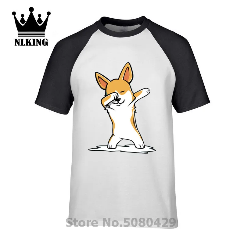 Dabbing Corgi/Забавные футболки Dab Corgi топы Милая футболка с героями мультфильмов для