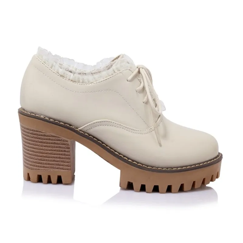 Женские туфли лодочки из искусственной кожи на высоком каблуке с круглым носком