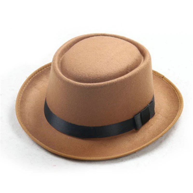 Фетровая шляпа для мужчин и женщин Классическая однотонная фетровая Панама с