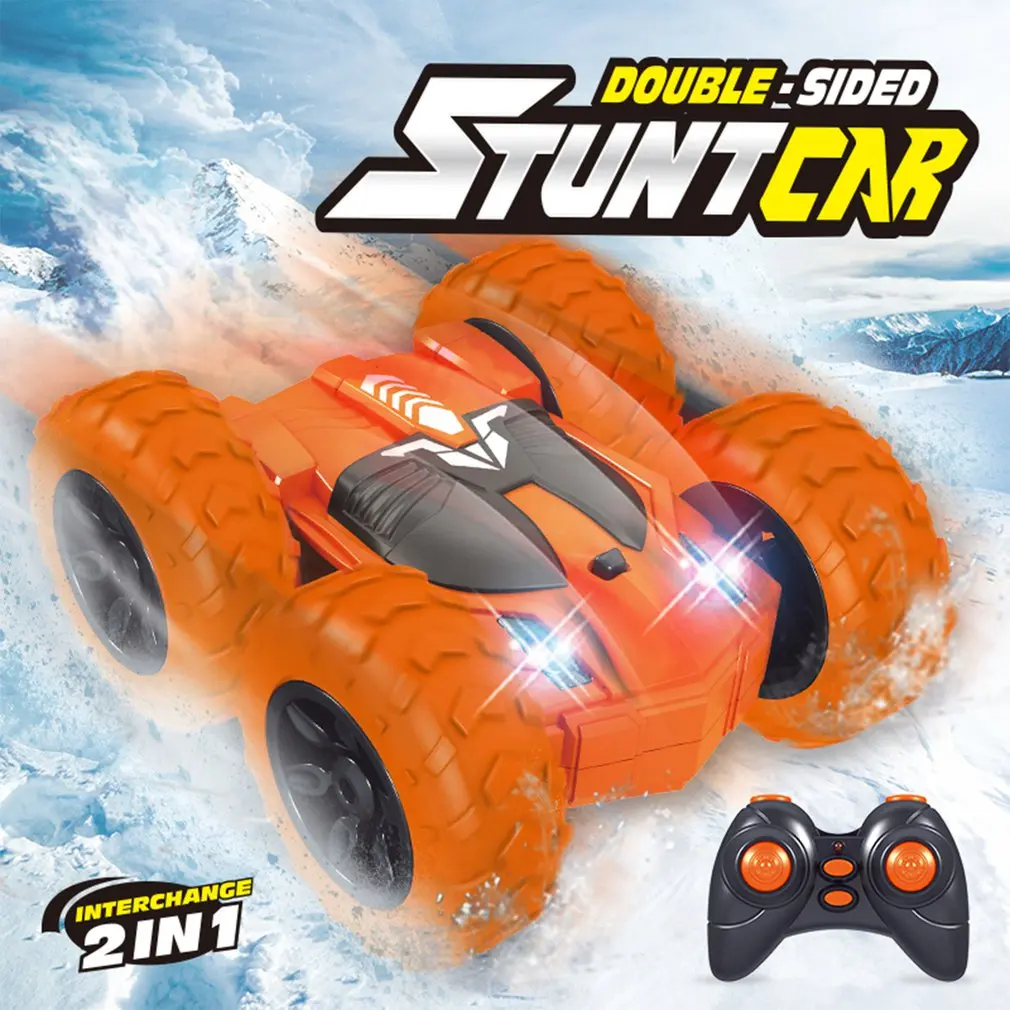

2 in 1 RC Car Two Tire Convert Remote Control Double-sided Stunt Car With LED 4WD 360° Rotation Fancy Shape Children's Toys Gift