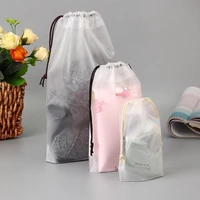 1pcs transparent drawstring storage bag clothes underwear shoes organizer pouch travel toiletries cosmetic cotton storage bag