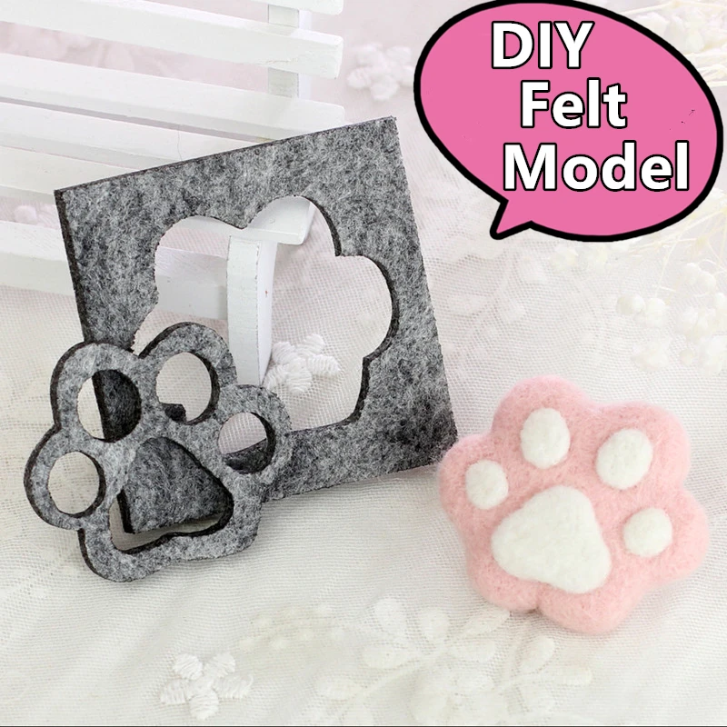 Игла войлочный шаблон DIY ремесло Кошачий коготь следы узор войлочная ткань для
