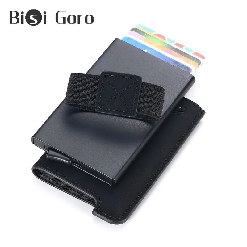 BISI GORO RFID Блокировка Мужской кредитный держатель для карт минималистичный