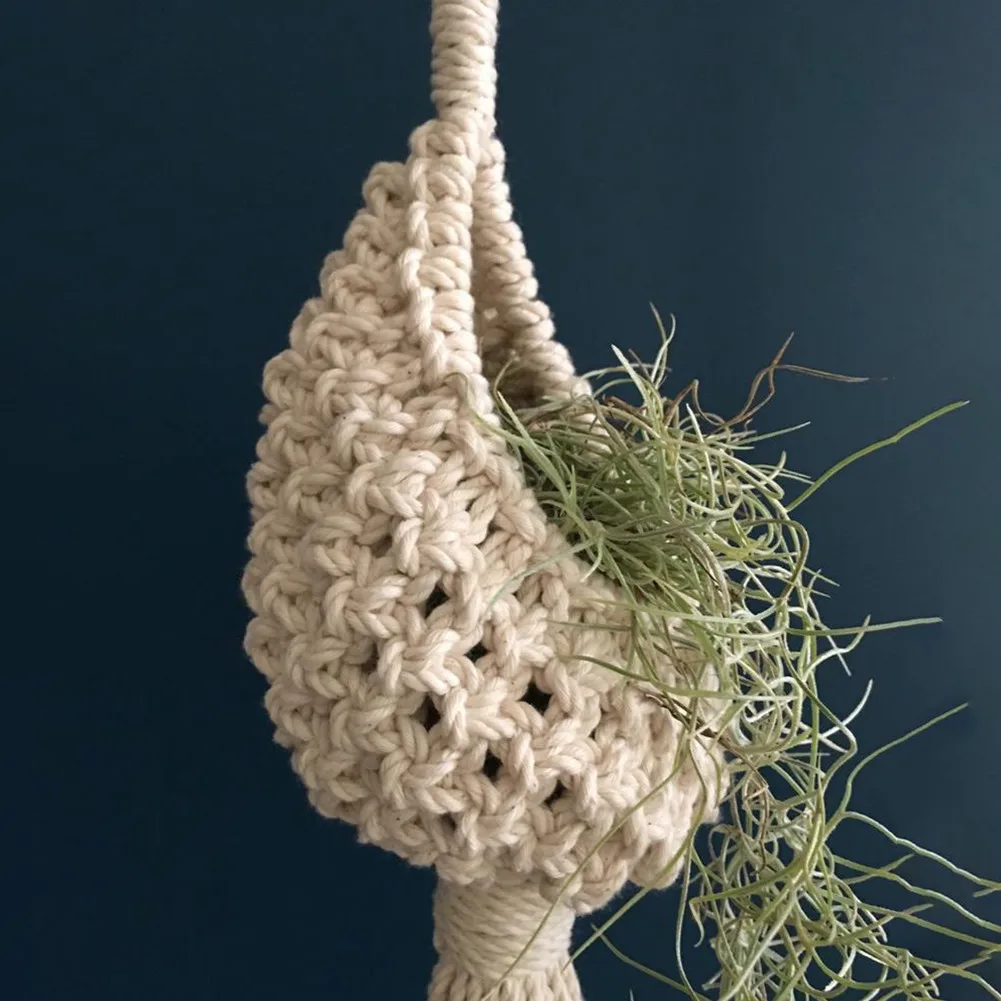 

Nordic Hand-Woven Hanging Basket Net Bag Air Pineapple Flower Basket Home Garden Basket Flower Basket Balcony Decorations