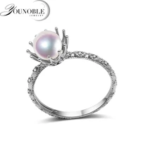 exquisite real natural pearl ring womanwhite freshwater round pearl ring 925 silver anniversary gift