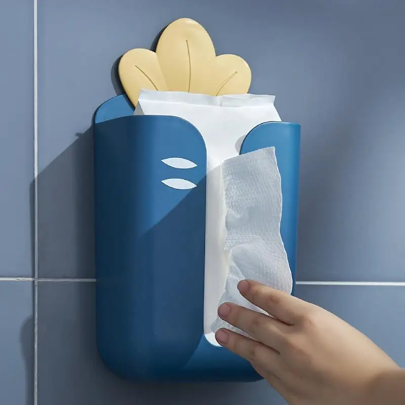

Carton Wall-mounted Household Living Room Creative Non-punching Upside-down Kitchen Bedroom Toilet Storage Wall Tissue Box