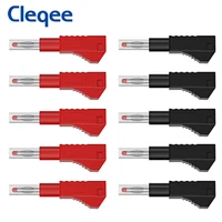 cleqee p10043 10pcs retractable 4mm safety banana plug welding type built in strong spring diy connector