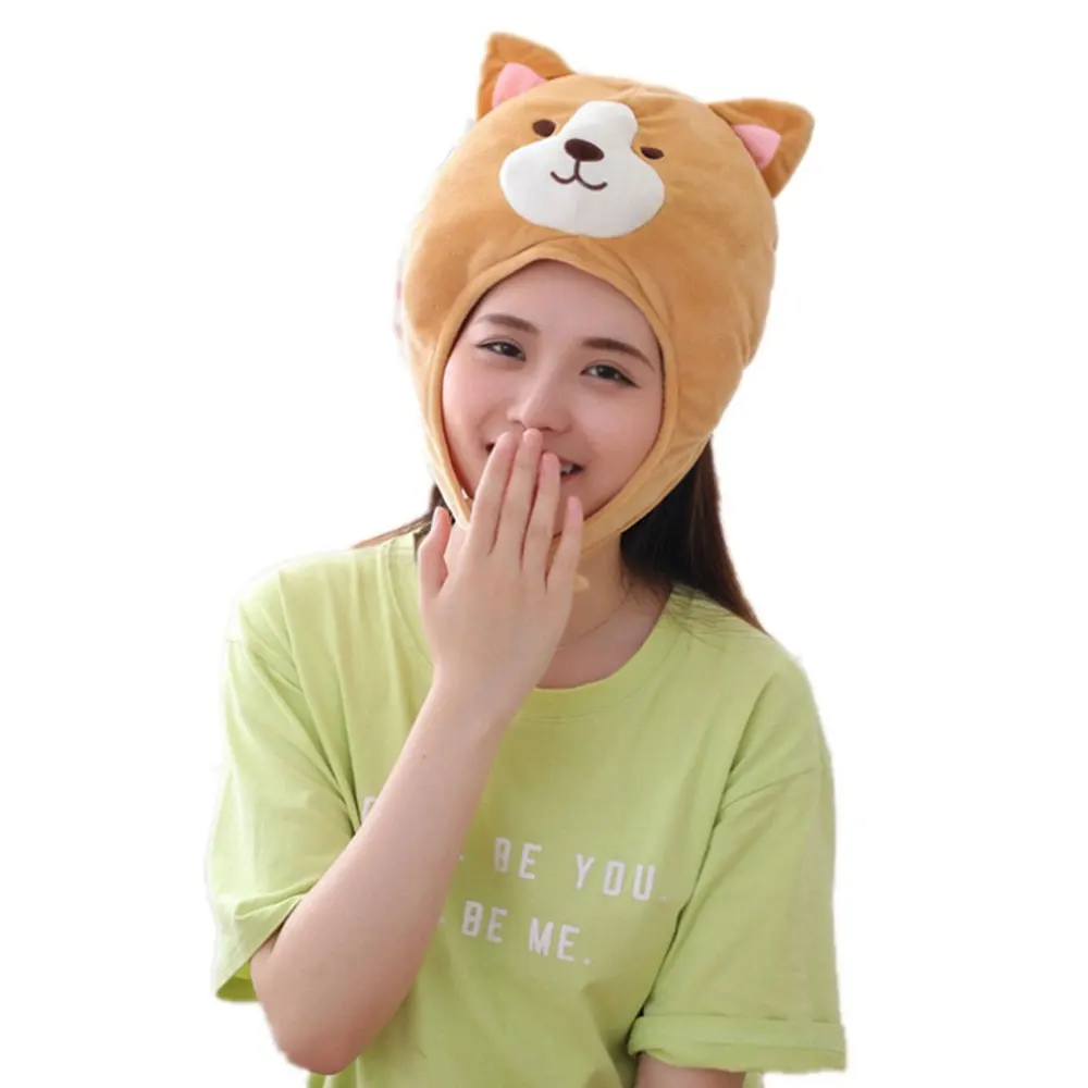 Из мультфильма из мягкого плюша животного корги шляпа Кепки мягкие теплые зимние