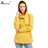 aimsnug plus size women long trench hooded top outerwear autumn winter packets zipper jackets 2021 mujer fashion hoodie coats