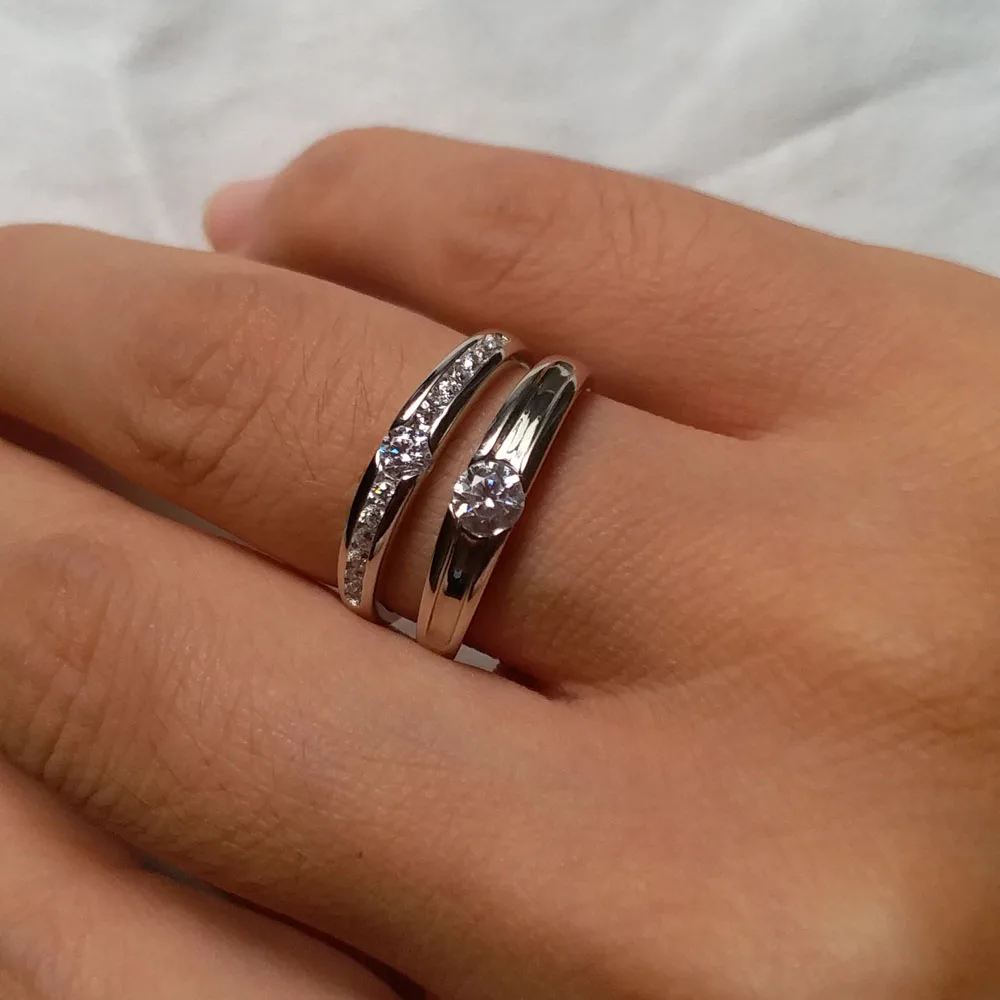 1 пара открытые серебряные женские кольца | Украшения и аксессуары