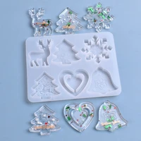 zollor 6grid christmas tree aromatherapy wax silicone mold snowflake elk diy aroma gypsum plaster silicone mould for car pendant